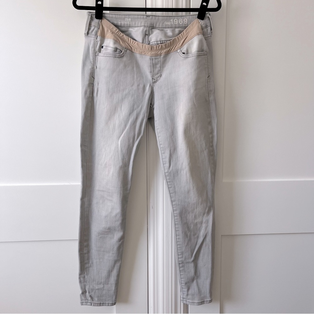 Gap Maternity Legging Skinny Light Wash Jeans Gray Sz 29